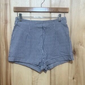 Urban‎ Outfitters Blue and White Plaid High Waist Shorts Size S